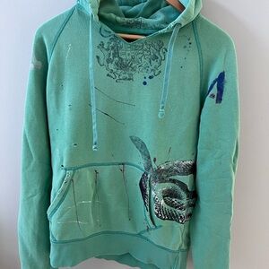 Ralph Lauren Mint Green distressed Graphic Sweatshirt